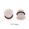Lex & Lu Pair of Single Flare Genuine Rose Quartz Stone Organic Ear Plugs-5-Lex & Lu
