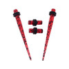 Lex & Lu Pair of Red Paint Splatter Acrylic Ear Stretchers and Plugs Set 4 Pieces-Lex & Lu