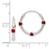 Lex & Lu Sterling Silver Polished Red Enamel Hoop Earrings - 4 - Lex & Lu