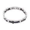 Lex & Lu Men's Stainless Steel w/Black Plated Cross ID 8.5" Bracelet-Lex & Lu