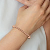 Lex & Lu Sterling Silver Rose-tone Fancy Chain Magnetic Clasp Bracelet - 4 - Lex & Lu