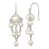 Lex & Lu Sterling Silver 5-10mm FW Cult. Pearls Crystals Dangle Earrings - Lex & Lu