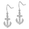 Lex & Lu Sterling Silver Polished CZ Anchor Shepherd Hook Earrings - 2 - Lex & Lu