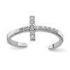 Lex & Lu Sterling Silver CZ Cross Toe Ring - Lex & Lu