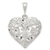 Lex & Lu Sterling Silver Polished Filagree Heart Pendant LAL17810 - Lex & Lu