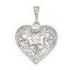 Lex & Lu Sterling Silver Polished Filagree Heart Pendant LAL17810 - 4 - Lex & Lu