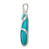 Lex & Lu Sterling Silver Polished Synthetic Turquoise Pendant LAL17821 - 2 - Lex & Lu