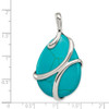 Lex & Lu Sterling Silver Polished Synthetic Turquoise Pendant LAL17821 - 3 - Lex & Lu