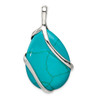 Lex & Lu Sterling Silver Polished Synthetic Turquoise Pendant LAL17821 - 4 - Lex & Lu