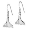 Lex & Lu Sterling Silver Polished Whale Tail Dangle Earrings - 2 - Lex & Lu