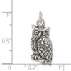 Lex & Lu Sterling Silver Antiqued & Textured Perched Owl Pendant - 3 - Lex & Lu