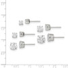 Lex & Lu Sterling Silver Polished White CZ Post Set Earrings LAL17933 - 4 - Lex & Lu