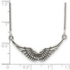 Lex & Lu Sterling Silver Polished and Antiqued Wings Necklace 18'' - 3 - Lex & Lu