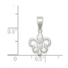 Lex & Lu Sterling Silver Polished Fleur De Lis Pendant - 3 - Lex & Lu