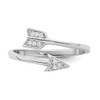 Lex & Lu Sterling Silver Polished CZ Arrow Adjustable Ring - 5 - Lex & Lu