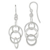 Lex & Lu Sterling Silver Polished Circles Shepherd Hook Earrings - Lex & Lu