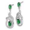 Lex & Lu Sterling Silver White & Green CZ Dangle Post Earrings - 2 - Lex & Lu