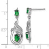 Lex & Lu Sterling Silver White & Green CZ Dangle Post Earrings - 4 - Lex & Lu