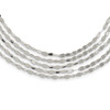 Lex & Lu Sterling Silver 5 Strand Fancy Flat Link Necklace 17'' - Lex & Lu