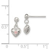 Lex & Lu Sterling Silver Pink Enamel Heart Dangle Earrings - 4 - Lex & Lu