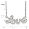Lex & Lu Sterling Silver Polished CZ Love 18'' Necklace - 3 - Lex & Lu