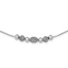 Lex & Lu Sterling Silver Polished & Textured Beaded Snake Chain Necklace 18'' - Lex & Lu