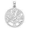 Lex & Lu Sterling Silver Polished Circle w/Tree Pendant - 4 - Lex & Lu