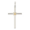 Lex & Lu Sterling Silver Polished w/Gold-plated Rope Hollow Crucifix Pendant - Lex & Lu