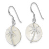 Lex & Lu Sterling Silver Polished MOP Palm Tree Round Earrings - 2 - Lex & Lu