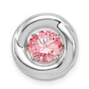 Lex & Lu Sterling Silver Polished Dancing Fancy Pink CZ Circle Pendant - Lex & Lu