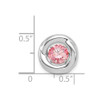 Lex & Lu Sterling Silver Polished Dancing Fancy Pink CZ Circle Pendant - 4 - Lex & Lu