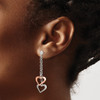 Lex & Lu Sterling Silver Rose-tone Polished & Textured Earrings - 3 - Lex & Lu