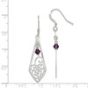 Lex & Lu Sterling Silver Polished Amethyst Shepherd Hook Earrings - 4 - Lex & Lu