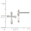 Lex & Lu Sterling Silver Polished Diamond Cross Post Earrings - 4 - Lex & Lu