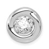 Lex & Lu Sterling Silver Polished Dancing CZ Circle Pendant - Lex & Lu