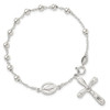 Lex & Lu Sterling Silver Polished Single Decade Rosary Bracelet 7.5'' - 4 - Lex & Lu
