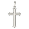 Lex & Lu Sterling Silver Polished Fleur De Lis Cross Pendant - Lex & Lu