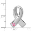 Lex & Lu Sterling Silver Pink CZ Awarness Ribbon Pendant - 4 - Lex & Lu