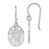 Lex & Lu Sterling Silver Cut-out Owl Shepherd Hook Earrings - Lex & Lu