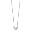 Lex & Lu Sterling Silver Polished CZ Heart w/Wings Necklace 16'' - 2 - Lex & Lu