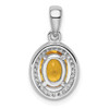 Lex & Lu Sterling Silver w/Yellow & White CZ Oval Pendant - 4 - Lex & Lu