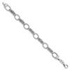 Lex & Lu Sterling Silver Textured Rhodium-plated Fancy Link Bracelet 7.5'' - 2 - Lex & Lu