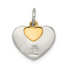 Lex & Lu Sterling Silver Gold-plated Textured Love Charm Pendant - 4 - Lex & Lu