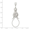 Lex & Lu Sterling Silver Polished Sitting Cat Charm Holder Pendant - 3 - Lex & Lu