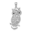 Lex & Lu Sterling Silver CZ Owl Pendant LAL18391 - Lex & Lu