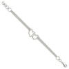 Lex & Lu Sterling Silver Polished 3-strand Heart Bracelet 7'' - 2 - Lex & Lu