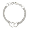 Lex & Lu Sterling Silver Polished 3-strand Heart Bracelet 7'' - 4 - Lex & Lu