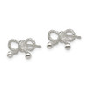 Lex & Lu Sterling Silver Polished and Textured Bow Post Earrings - 2 - Lex & Lu