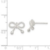 Lex & Lu Sterling Silver Polished and Textured Bow Post Earrings - 4 - Lex & Lu
