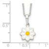 Lex & Lu Sterling Silver Enamel Flower Necklace 15'' - 3 - Lex & Lu